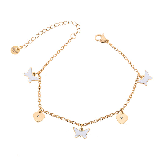 Armband BUTTERFLY-HEART gold