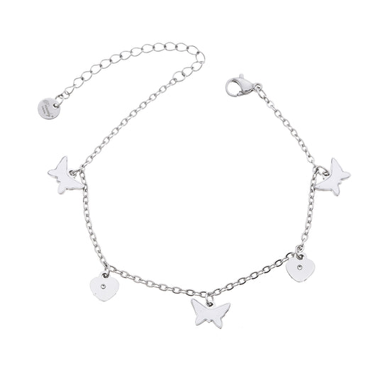 Armband BUTTERFLY-HEART silber
